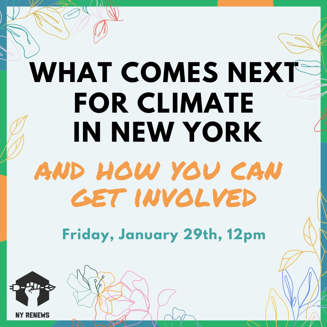 Between the State of the State, the Executive Budget, AND a new President, a lot has changed in the landscape of our fight for #ClimateJobsAndJustice. Join us on Friday, Jan 29th at 12pm to learn more about what this all means & how to get involved! bit.ly/NYRCall