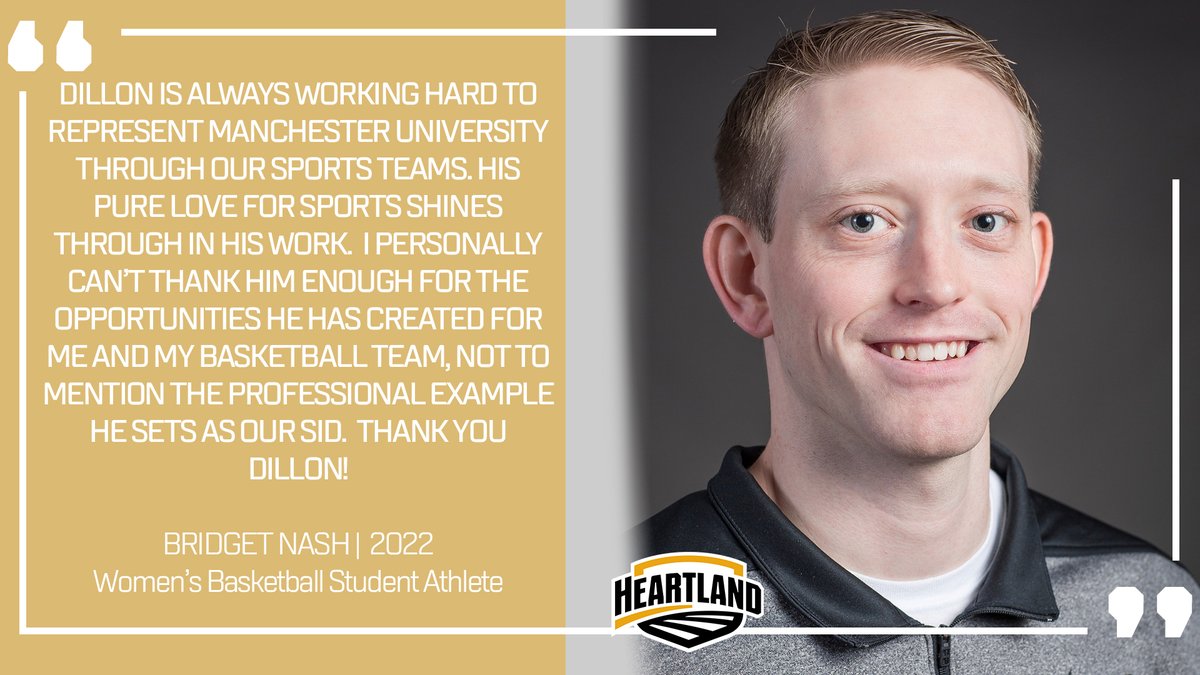 HCACDIII's tweet photo. HCAC  | #ThankYourSID Week

In honor of @CoSIDAnews #ThankYourSID week, the Heartland is recognizing its awesome SIDs with special messages from members of their campus. 

Our next shoutout is to SID @Dbender4205 of @MUSpartans!

Thanks for all you do!

#TheHeartOfD3 #D3 https://t.co/bfKVjwmidC