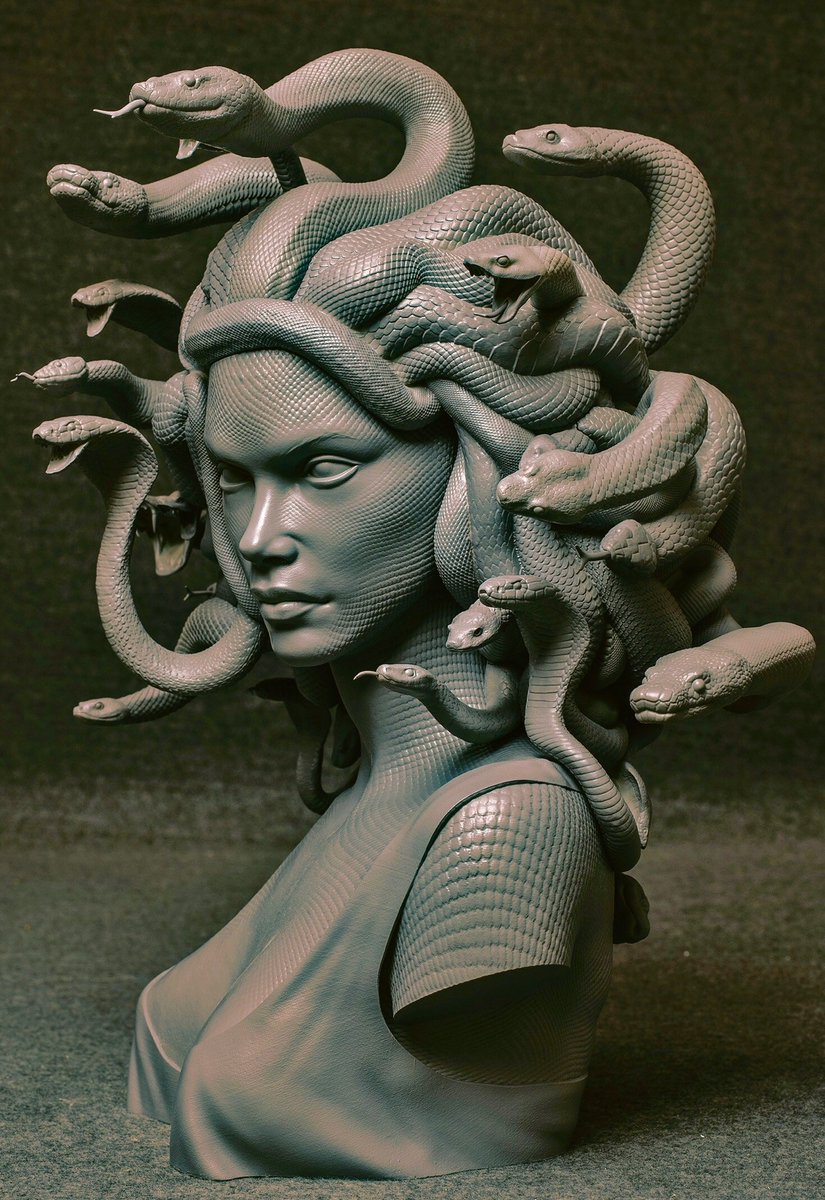 solisolsoli's tweet photo. Bust of Medusa by Daniele Danko Angelozzi https://t.co/jsjjIjq1YV