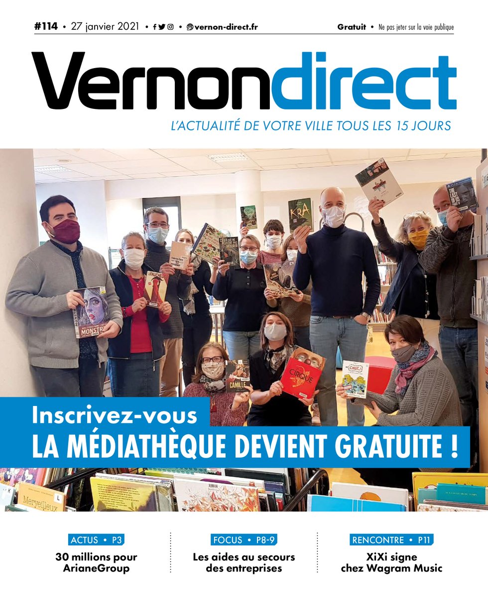 📣 Vernon direct n°1️⃣1️⃣4️⃣ est en ligne !
👉 À découvrir en version papier dès mercredi dans vos boîtes aux lettres 📰
Pour le lire dès à présent, c'est par ici 
👉🏻bit.ly/3cbdSnQ