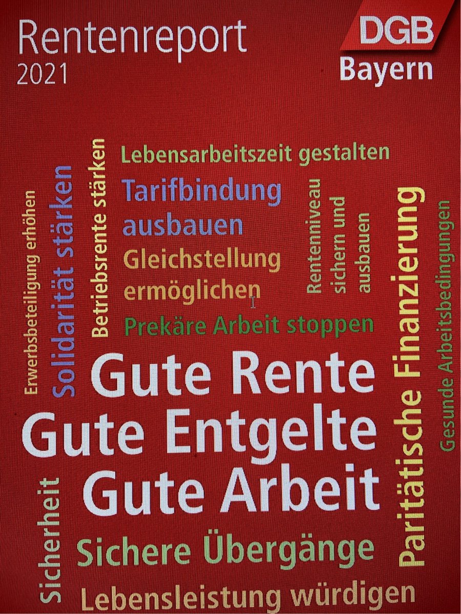 #Rentenreport: Ein politischer Offenbarungseid

Laut dem aktuellen DGB-Rentenreport für Bayern erhalten 45 % der Männer und sogar 81 % der Frauen mit Renteneintritt im Jahr 2019 eine Rente unterhalb der Armutsgefährdungsschwelle von 1.155 Euro. Die #Altersarmut steigt weiter.