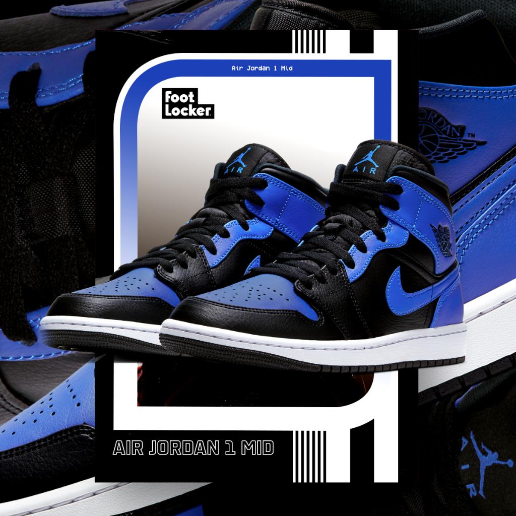 air jordan 1 mid royal blue footlocker