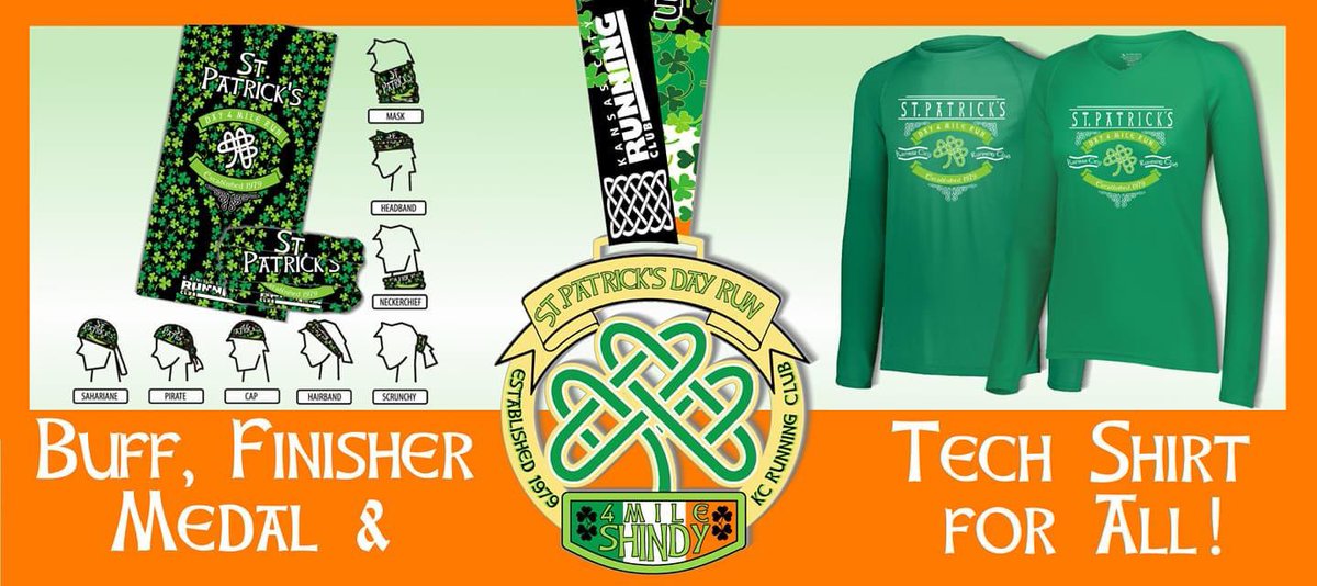 StPats4MileRun's tweet photo. Buff, Finisher Medal & Tech Shirt for all participants!!
https://t.co/6Svw4zgpM1
#stpats4milerun #runKC #kansasrunner #corporatewoods #overlandpark #runKansas #visitOP #kcrunclub @kctcrunner @BBBSKC #KCrunners #run #raceKC #StPatricksDay https://t.co/rEeSo4Iu7k