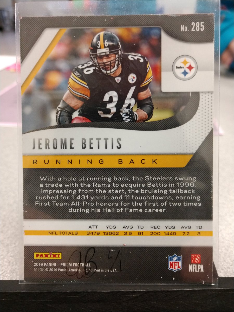 ClockworkCards's tweet image. Custom Jerome Bettis 1/1. $65 shipped.