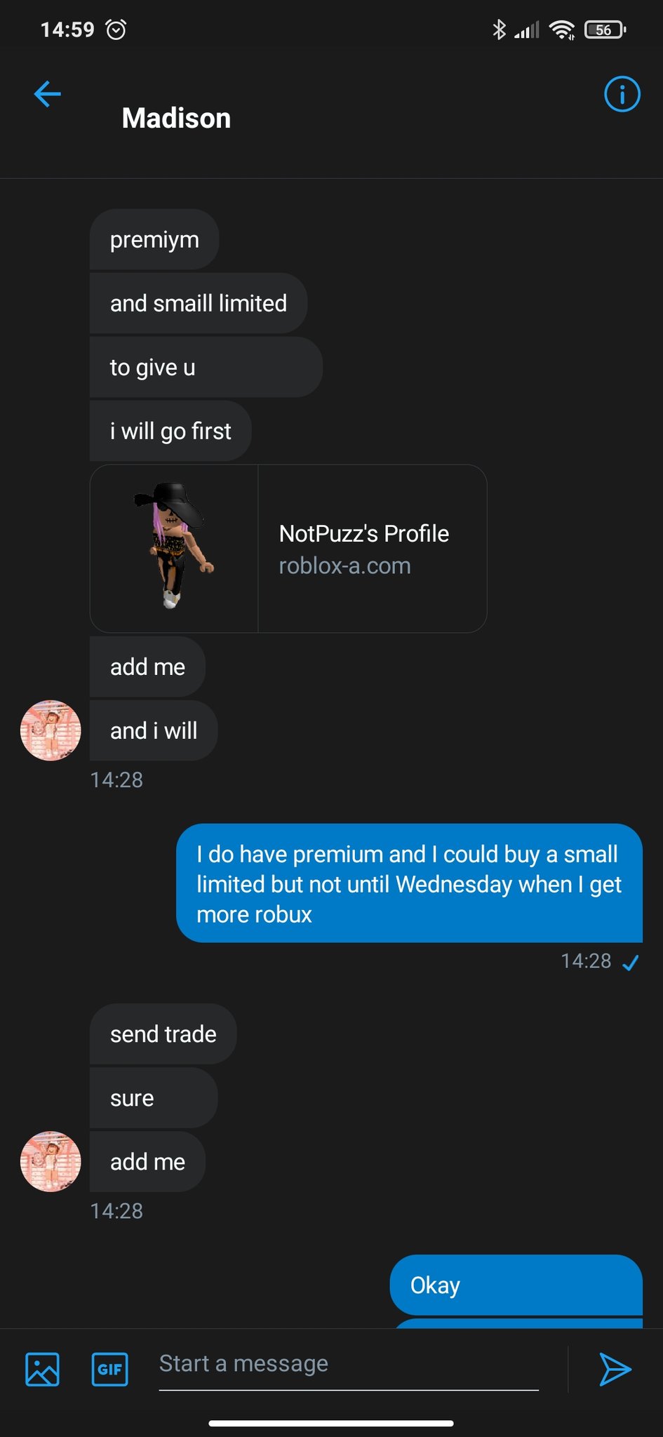 𝓓𝓲𝓪𝓷𝔁 on X: This girl is a scammer please retweet so everyone is  aware! It's a fake roblox website which looks exactly like roblox! She  thankfully only stole my neon kangaroo everything