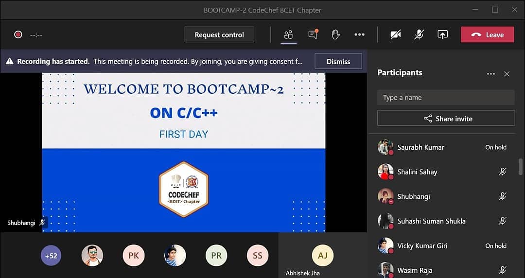 CodeChefBCET's tweet image. BOOTCAMP-2 DAY 1
#CodeChef
#CodeChefChapters
#CodeChefCollegeChapters
#CodeChefChapterLeaders
#CodeChefbcetChapter