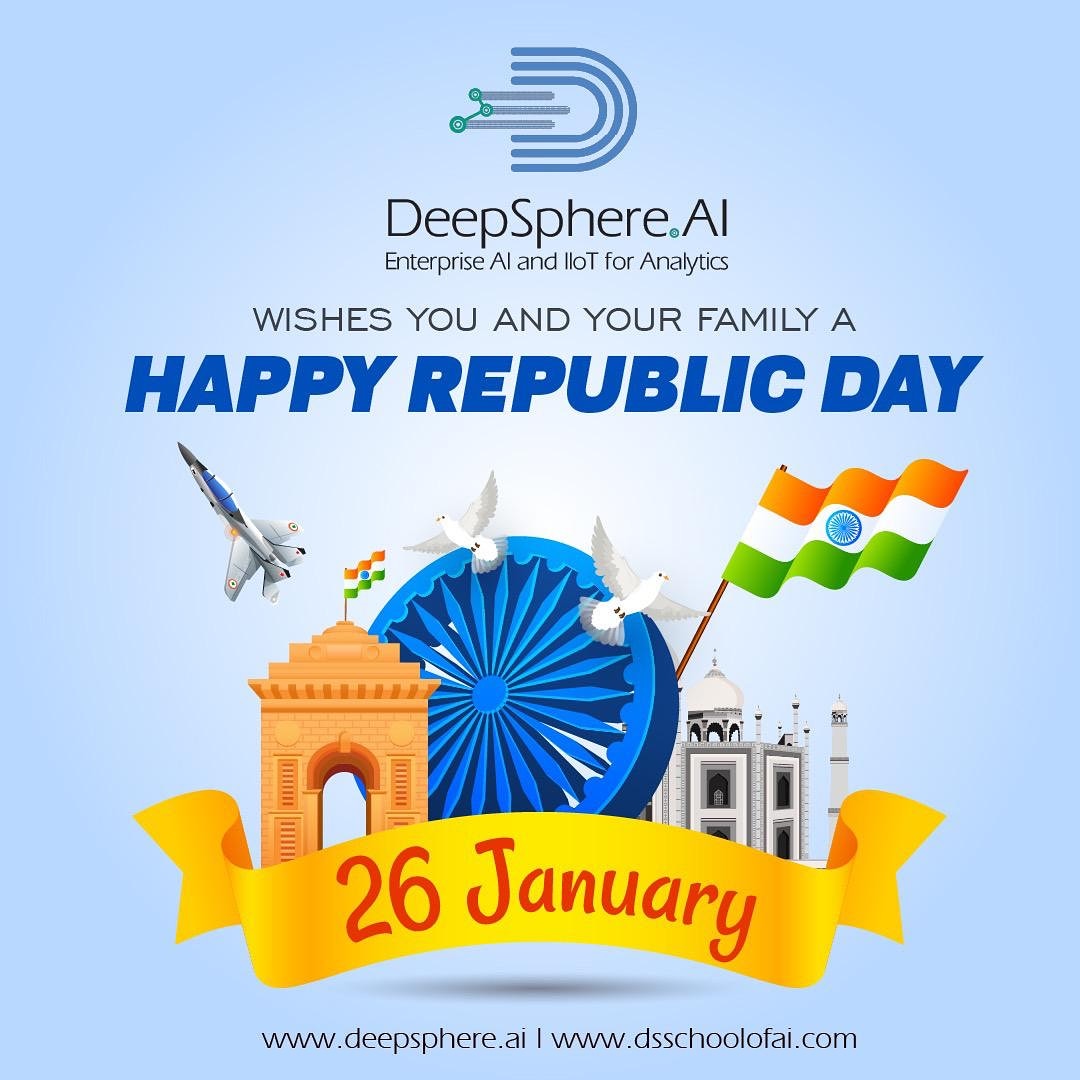 DeepsphereAI's tweet photo. https://t.co/lX3FFPydXg wishes you and your family a Happy Republic day๐ฎ๐ณ๐ฎ๐ณ๐ฎ๐ณ
#HappyRepublicDay2021 #India #deepsphere https://t.co/JkjnVhm5Jj