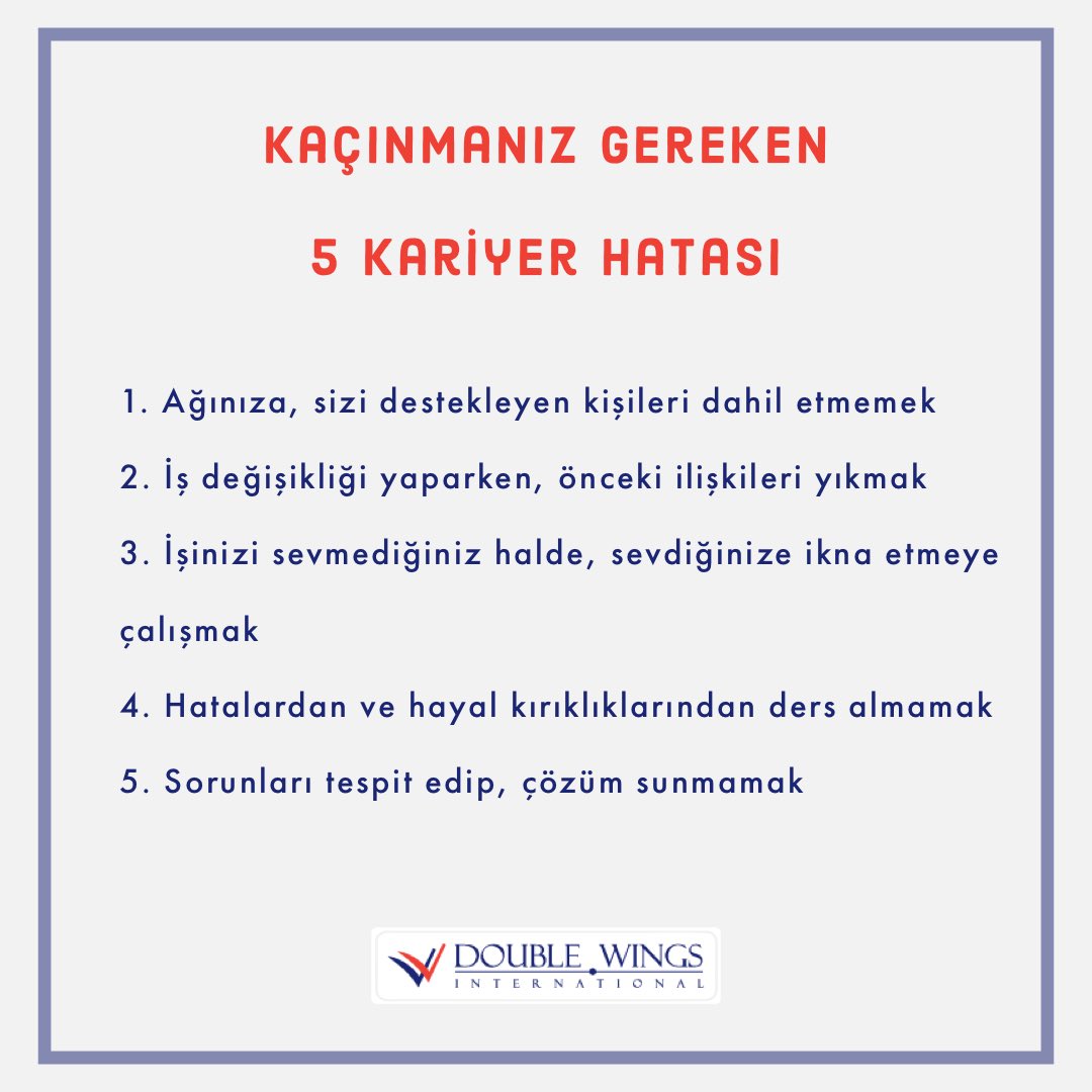 Kaçınmanız gereken 5 #kariyer hatası