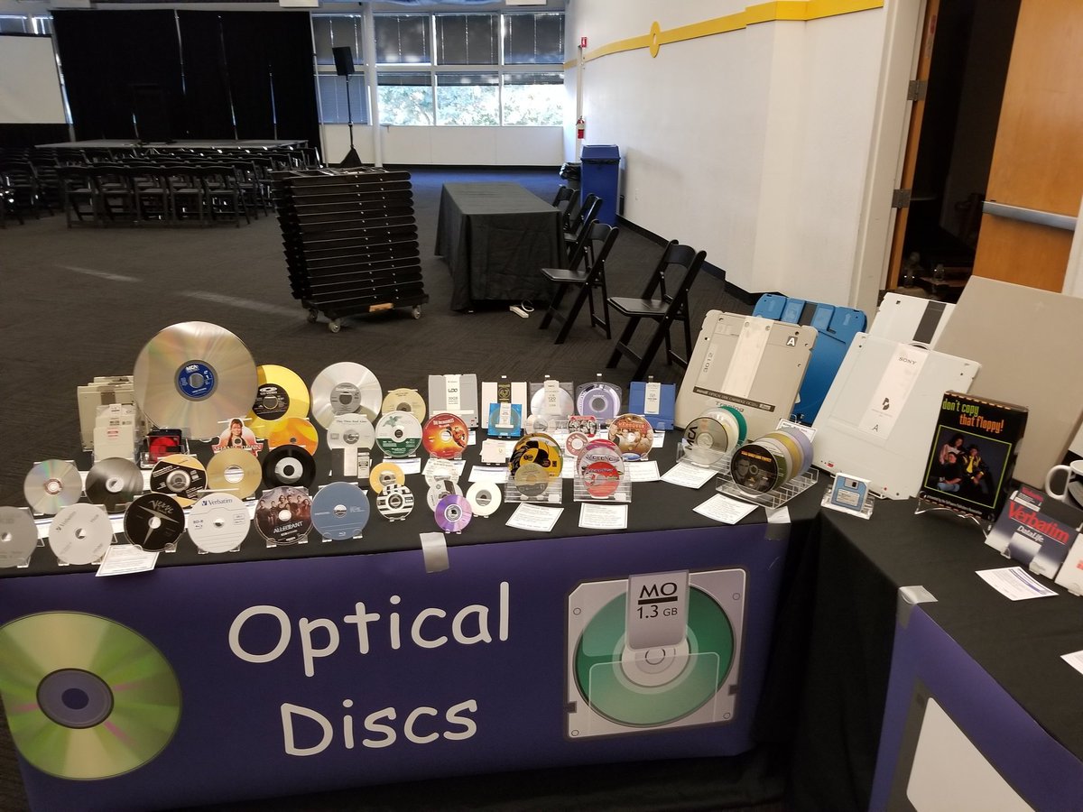 you can see them over on the right on my optical media exhibit.A lot of people are like "wait, those are real?" because they think I just mocked up some giant cardboard fake discs or something.