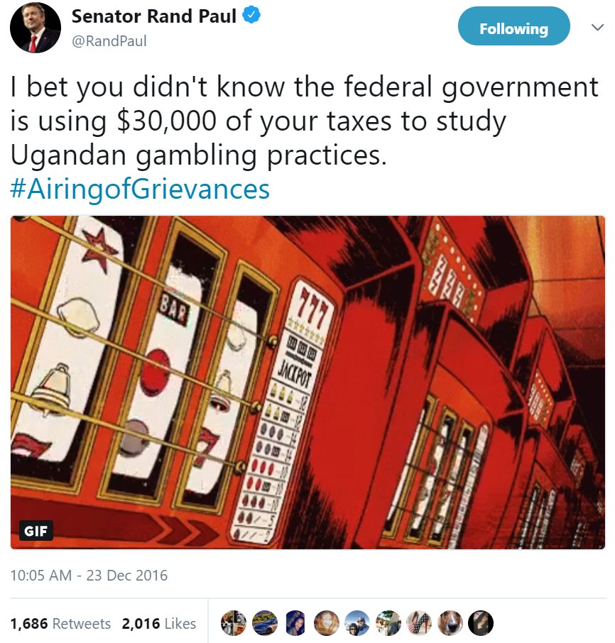 And because I can't resist... a final shout out to  @RandPaul for his early and vocal support of this project.