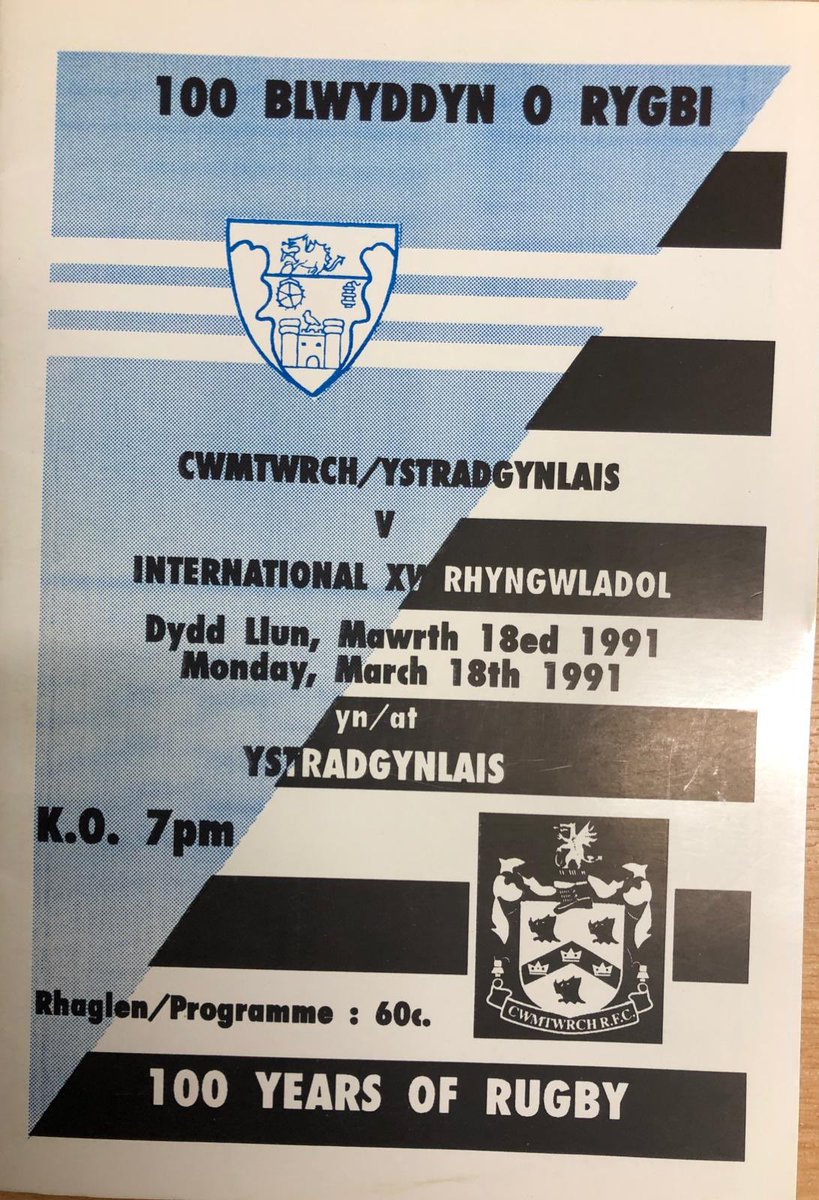 ystradbluesrfc's tweet image. Look at the names on this programme.  When we teamed up with Cwmtwrch Rfc to take on an international xv.  This is remarkable.  @RileySports @CWMTWRCHRFC  @phildaviesrugby @MarkRing10 @ieuan_evans14
