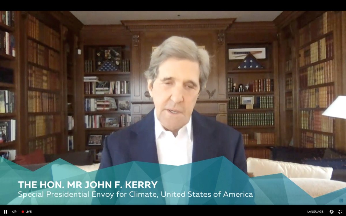 Not everyone sings in tune. Amidst cries of "Welcome back, USA," Kerry stridently asserts that the best adaptation is mitigation &amp; remaining below 1.5C. In the worst case scenario we're barreling toward, only the wealthiest can adapt.