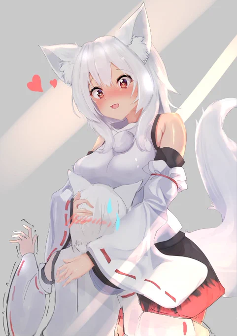 後輩をもふもふする椛ちゃん 
