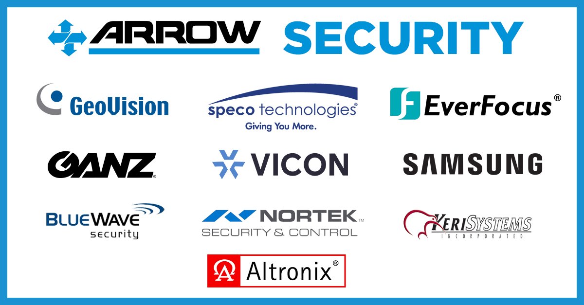 From access control to cameras and everything in between, we offer all the major brands.
Arrow is your one-stop shop to meet all your needs. 👮‍♂️🛡

#AWC #Security #SpecoTech #GeoVision #EverFocus #Ganz #Vicon #Samsung #BlueWave #Nortek #KeriSystems #Altronix #Camera #AccessControl