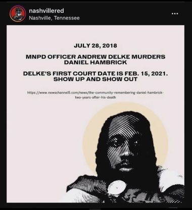 MNPD Officer Andrew Delke's attorney is once again arguing to get his trial moved out of Nashville at a hearing this morning. He's showing a video compilation of news coverage, Tweets and videos from protests this summer. The video ends with this tweet from  @nashvillered