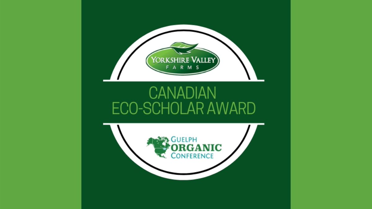 Attention all students! Applications for The 2021 @yvforganic Canadian Eco-Scholar Award are now open. $10,000 in total funding available. To apply, tell us "what role you hope to play in the organic regenerative movement?". #EcoScholar2021 Details at guelphorganicconf.ca/eco-scholar/