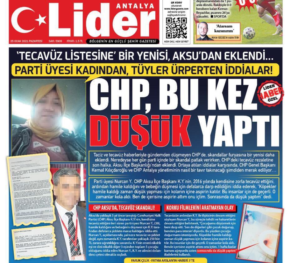 Chp de sıradan bir gün daha.Bu sefer Antalya Aksu dan tecavüz haberi! @ethemtas @alimtunc @osmanulker07 @KYilgin @nhlunal @Glsnz1 @RteDoktor @Optimum_Pro_ @Vatan_SancAK  #chpskandalları #CHPdeZincirlemeTaciz