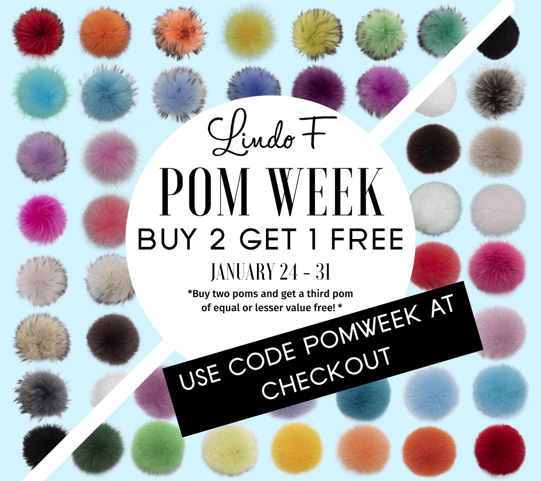 LindoFfur's tweet photo. Buy 2 poms to get 1 free! Use code POMWEEK at checkout!! sale ends 01/31/21 💖💖 
#sale #lindof #winterfashion https://t.co/IWMKA9u5tt