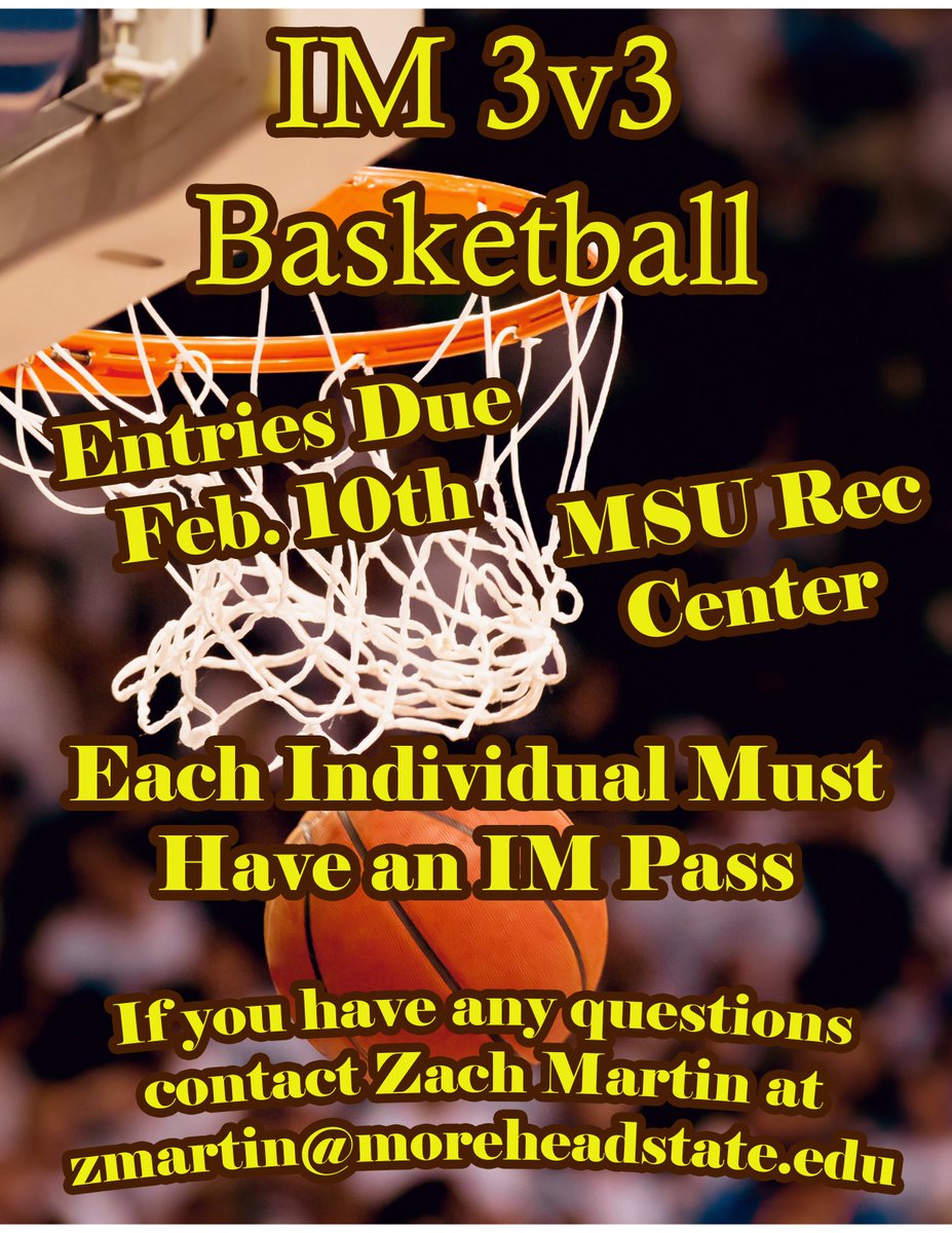 MSU_Intramurals's tweet image. Registration is now open for 3v3 Basketball, 4v4 Volleyball, and COD: Warzone Duo&apos;s Tournament. Sign up at recreation.moreheadstae.edu