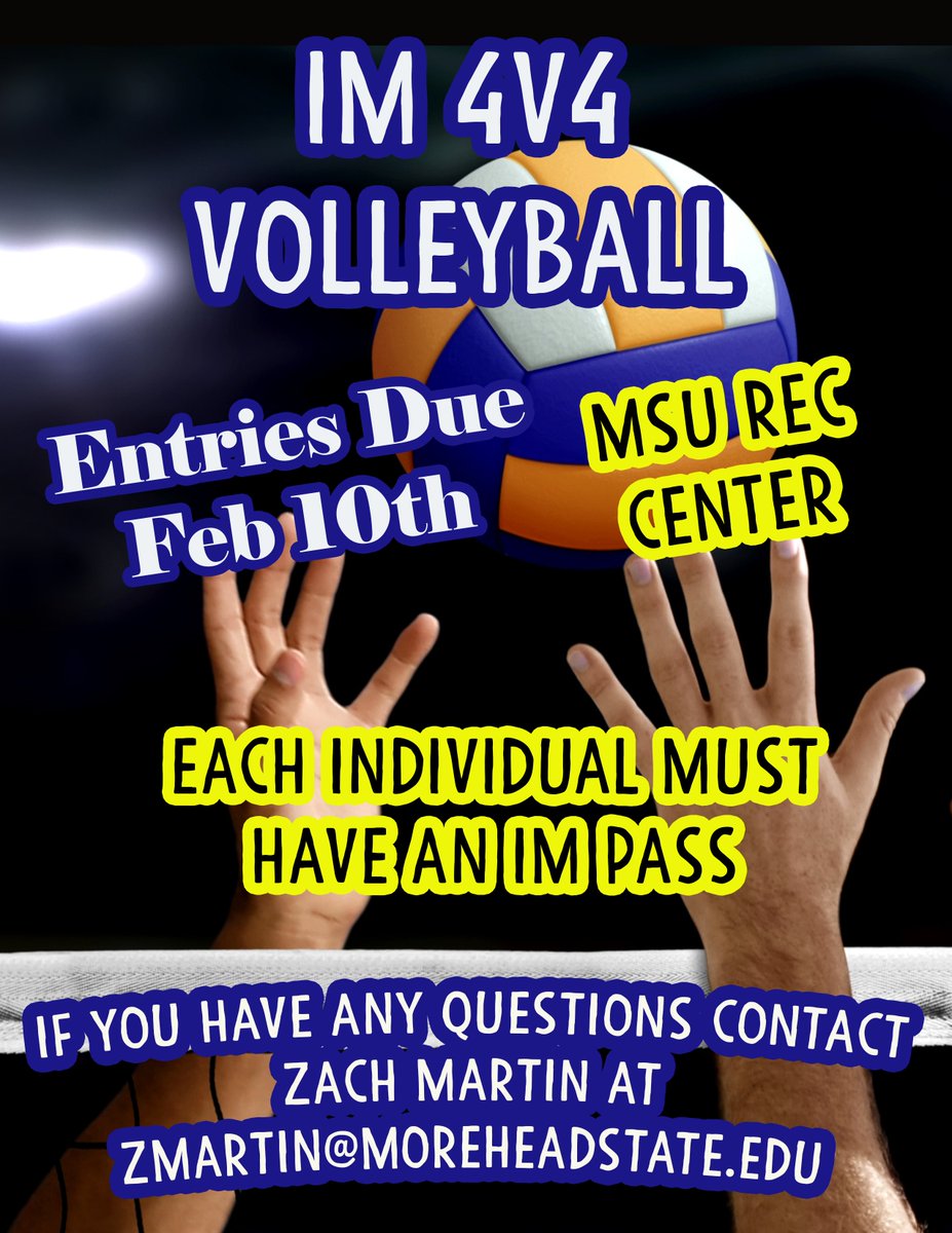 MSU_Intramurals's tweet image. Registration is now open for 3v3 Basketball, 4v4 Volleyball, and COD: Warzone Duo&apos;s Tournament. Sign up at recreation.moreheadstae.edu