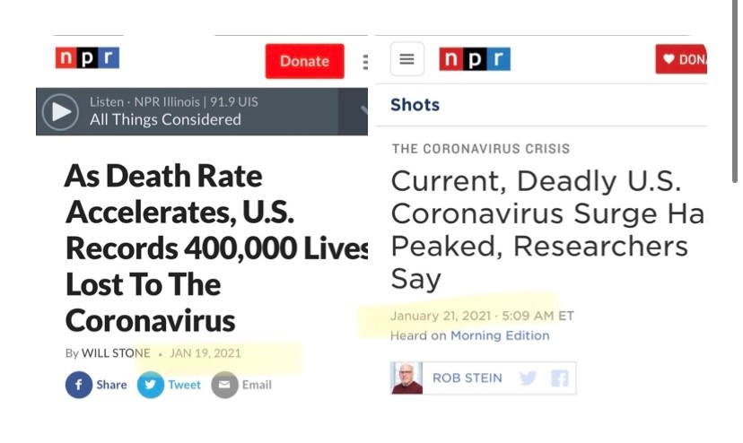 Again, I present the media (day before vs day after inauguration):