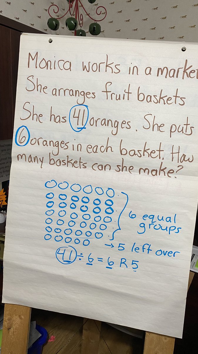 virtualyeoman's tweet photo. Learning about division with remainders today. #math #division https://t.co/UHcHs3pvkI