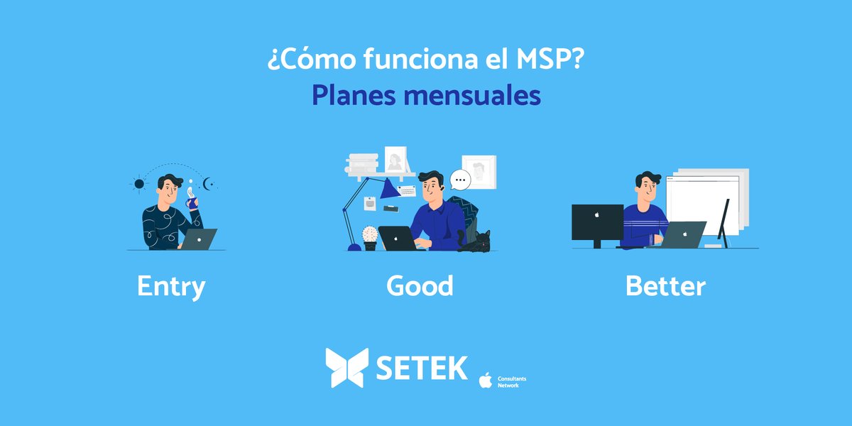 ¿Quieres contratar una solución de MSP para tu empresa? Desde Setek hemos diseñado tres planes para que elijas el que mejor se adapta a tus necesidades, con precios desde 7€ al mes por dispositivo.

📲💶 Calcula tu presupuesto en setek.es/MSP