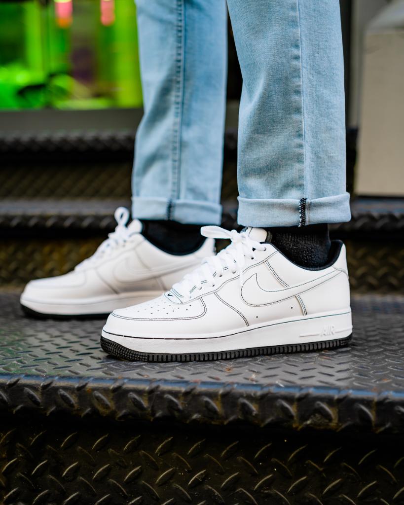 white air force black stitching