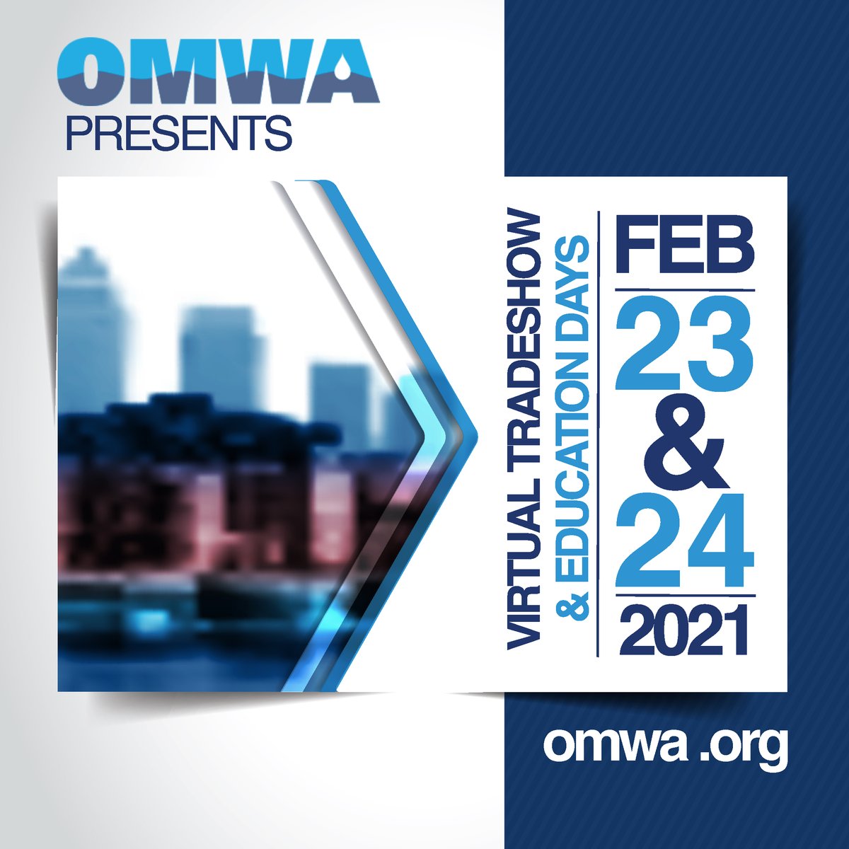 muniwater's tweet photo. Mark Your Calendars!!! 

OMWA presents: Virtual Tradeshow &amp; Education Days
Feb 23 &amp; 24th.  - Registration Details Coming Soon

#supervisor#operator#apprentice#watertreatment#waterworks#ontario#stormwater#OMWA #wastewater#drinkingwater #stormwater https://t.co/f42xgbpa3R