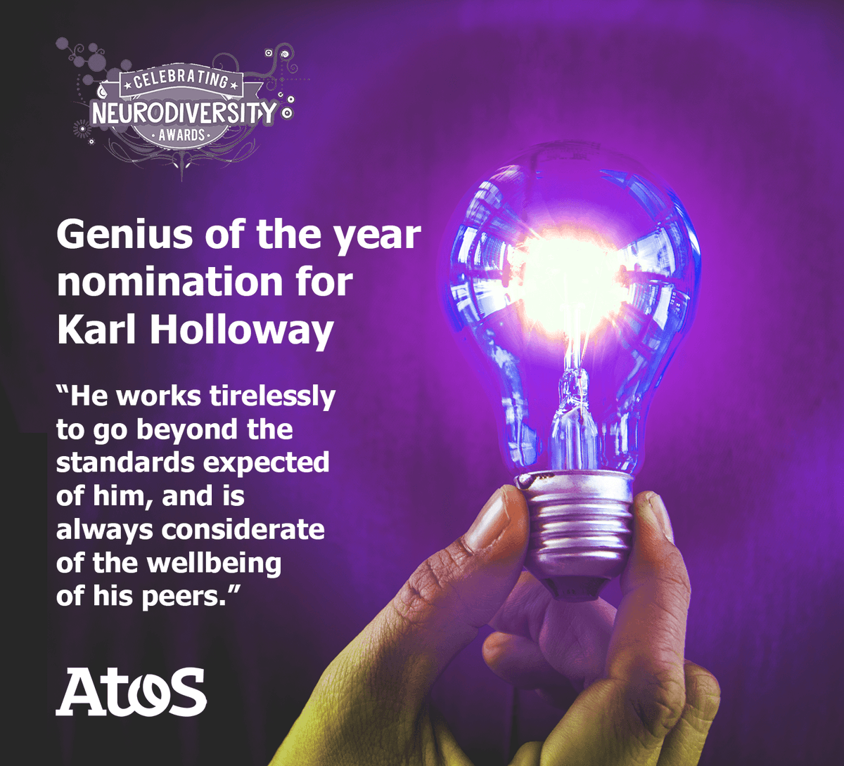 geniuswithinCIC's tweet photo. Another great nomination for #GeniusOfTheYear for Karl Holloway of James Hay Partnership. Nominated for his #WorkEthic & tireless pursuit of #Inclusion for all! Go Karl! https://t.co/fK737AzrVA