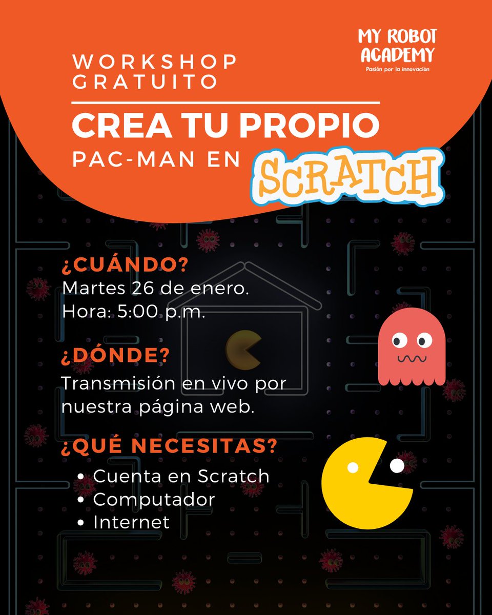 Mañana será el Workshop gratuito de programación en Scratch. 
¡Prepárate porque mañana nos veremos a las 5:00 p.m en nuestra página web! edubotica.com.co/workshop-pac-m…