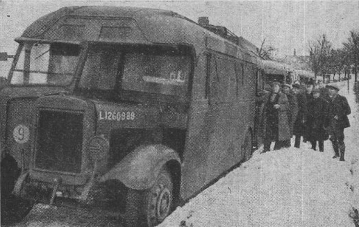 As you might guess these salubrious units were equipped with quickly modified civilian busses.Window panes were removed and replaced with hinged boards or thick canvas blinds to allow quick debussing.Some even had sliding roofs fitted and machine guns for air defence. /8