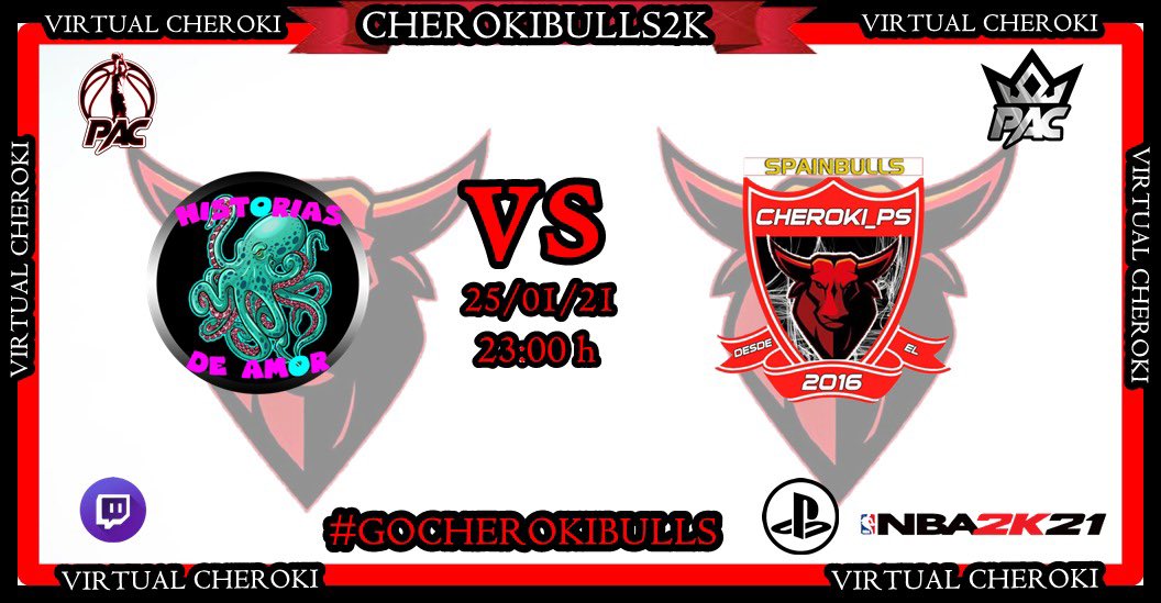 #NBA2K21         #PS4 

Jornada 16 de liga regular en Plata Oeste de <a href="/CherokiBulls2k/">CHEROKIBULLS2K</a> 

🆚 <a href="/Historias2K/">Historias de Amor</a>
⏰ 23:00H
🏆 <a href="/proamcommunity/">ProAm Community</a> Plata

Puedes vernos en directo en:
Twitch.tv/oierelge 

#GOCherokiBulls