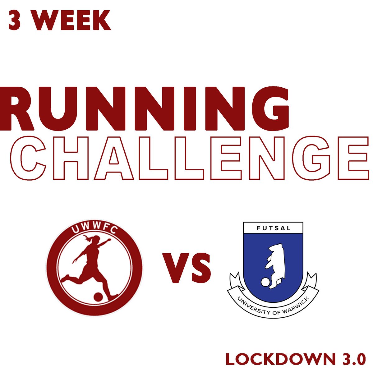 uwwfc's tweet image. To all of our lovely family:

We are excited to announce that we will be taking part in a lockdown running challenge with @warwickfutsal 

This will run for the next three weeks and we will be posting weekly updates on our progress.