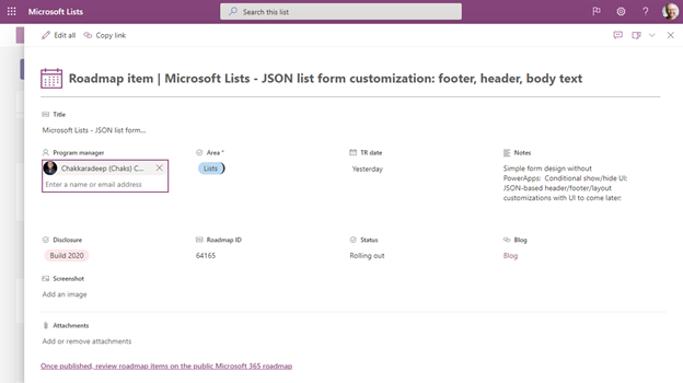 📢 Release update 📢

#MicrosoftLists rules and forms customization now rolling out to Targeted Release customers in #Microsoft365.

Learn more (demo video, screenshots, and help links) 📃 techcommunity.microsoft.com/t5/microsoft-3… Cc <a href="/chakkaradeep/">Chakkaradeep</a>