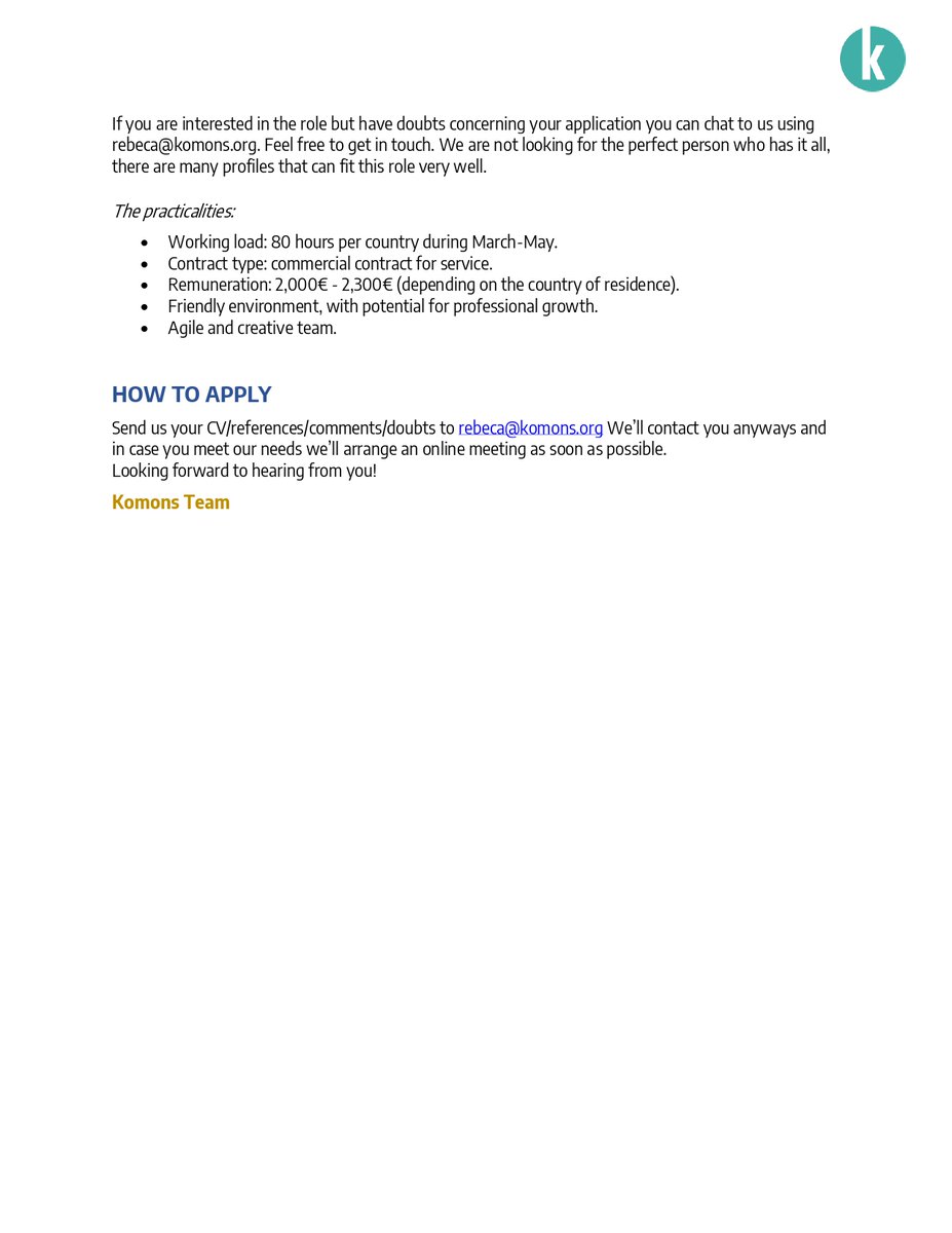 We are #hiring!
We are looking for analysts to work on 4 EU countries. If you know anyone with social background and fluent in Dutch, Finnish, Danish or Portuguese, we'd love to connect (:
#job #digital #research #socialmedia #DataAnalytics  
linkedin.com/posts/komons_d…