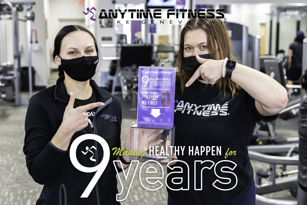Anytime_LG's tweet photo. @Anytime_LG is celebrating our 🎉 9 Year Anniversary 🎉 Members make sure to enter your tickets into the drawing before Feb 6th! We will drawing 9 raffle winners on February 6th at noon! If your ticket is selected, you will be receive an MZ-1 @MYZONEmoves belt. #anytimefitness https://t.co/md7bHJlsvd