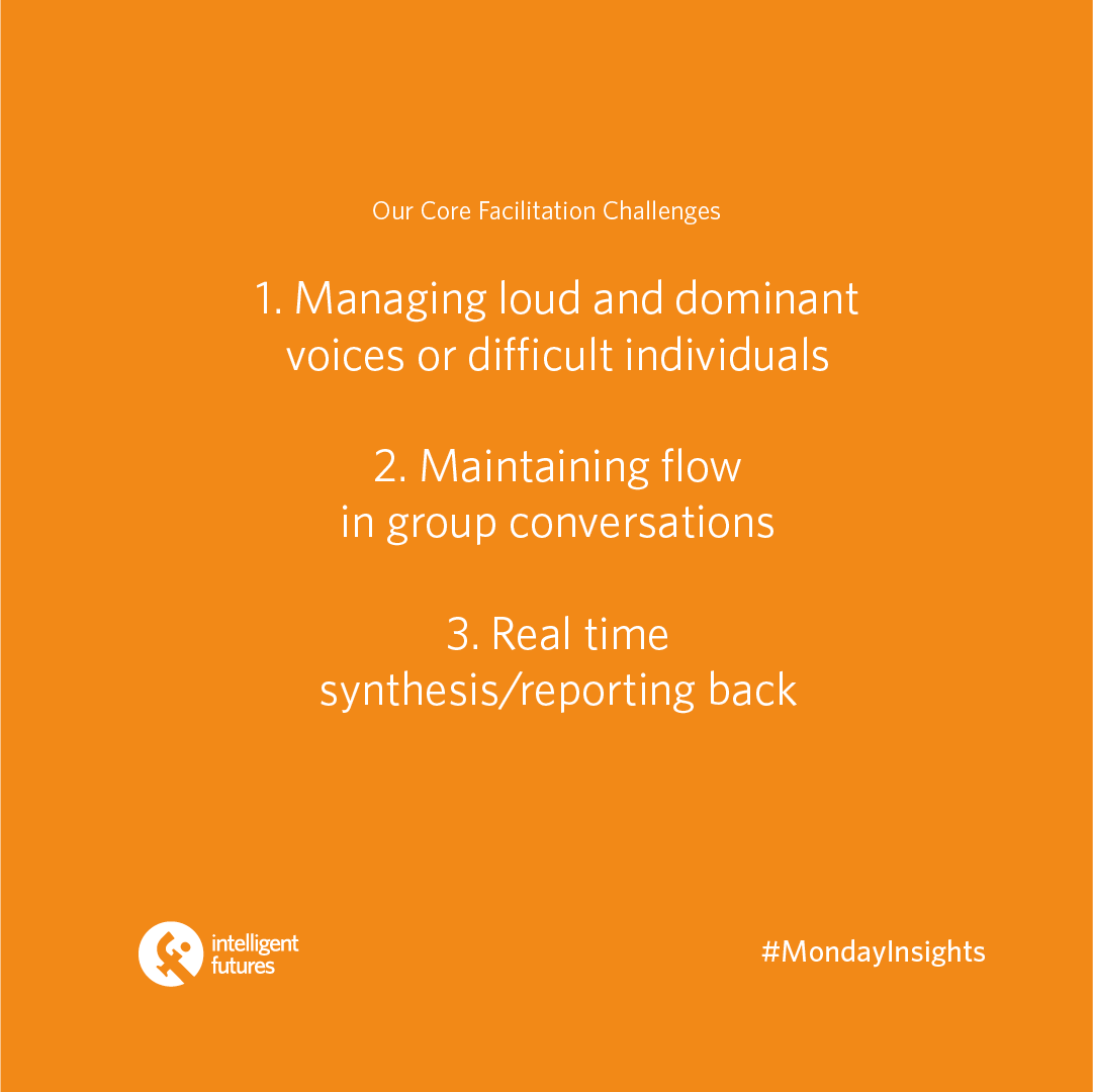 IntFutures's tweet image. In today&apos;s #mondayinsights we discussed how to overcome some facilitation trip-ups. What do you find the most challenging about facilitation? #facilitation #engagement #community #conflictresolution