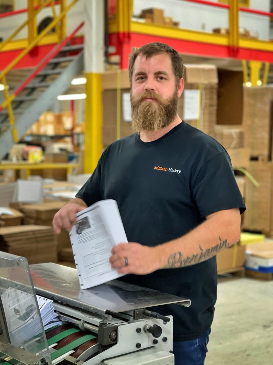 BTursack's tweet photo. brilliant: PEOPLE
Zach Cantlin is a folder operator here at Brilliant. He is one of the steadiest and most consistent folks we’ve ever worked with in our bindery. (In fact, we have the best bindery crew in our 62 total years!)#brilliantgraphics #bindery #printing @BrilliantGrafix https://t.co/omVYpyvhvi