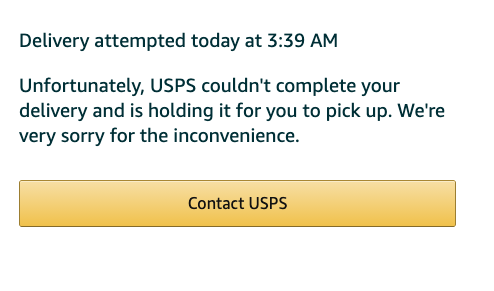 Thanks <a href="/amazon/">Amazon</a> &amp; <a href="/USPS/">U.S. Postal Service</a>, sorry I wasn't quite ready for you at 3:39am.