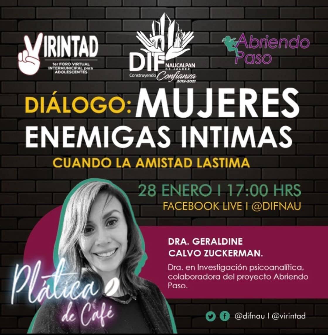 Agradecemos al municipio de Naucalpan de Juárez y al Consejo VIRINTAD, por la organización. Exhortando a que no se lo pierdan.