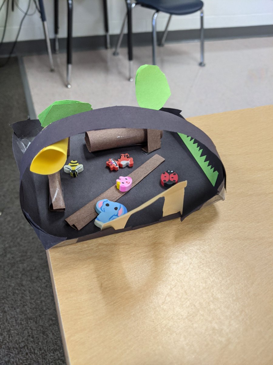 sdmalibraryK5's tweet photo. Just saw something fun and adorable in @OaklawnSchool 4th grade, Mrs. Jahn's class. Mini zoos.❤️ https://t.co/h85tMkaJjq