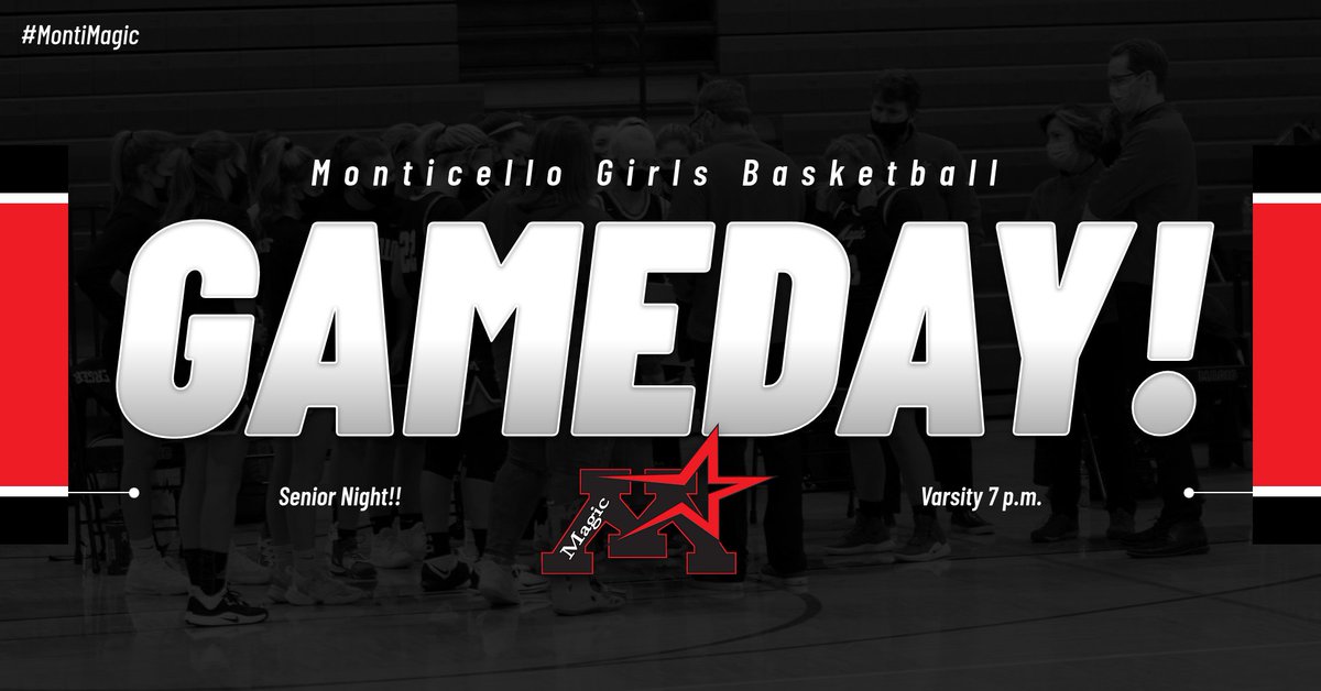SENIOR NIGHT! 

Tonight, the Magic girls basketball team will honor their 2021 class prior to the game vs. North Branch! 

#MontiMagic <a href="/CoachGeyen/">Craig Geyen</a> <a href="/jocelynh93/">Jocelyn Hoselton</a> <a href="/BruceBL10/">Bruce Balder-Lanoue</a>