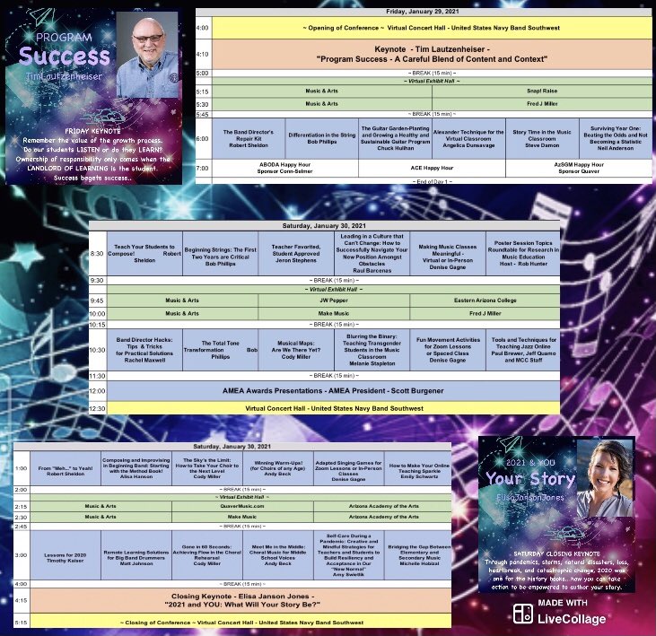 The schedule for this Friday and Saturday is jam packed with awesome sessions. Attend from wherever you are all weekend! 🙂 Register before Friday at Noon! cognitoforms.com/ArizonaMusicEd…