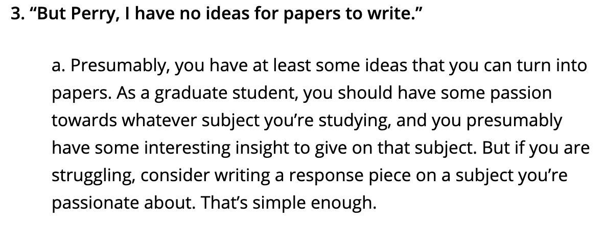 There’s a better diagnosis here. I’ve had a number of conversations over the last 6-8 years that boil down to “we don’t teach grad students how to select paper ideas.” I think we should, but that’s different to old mate’s diagnosis. /25