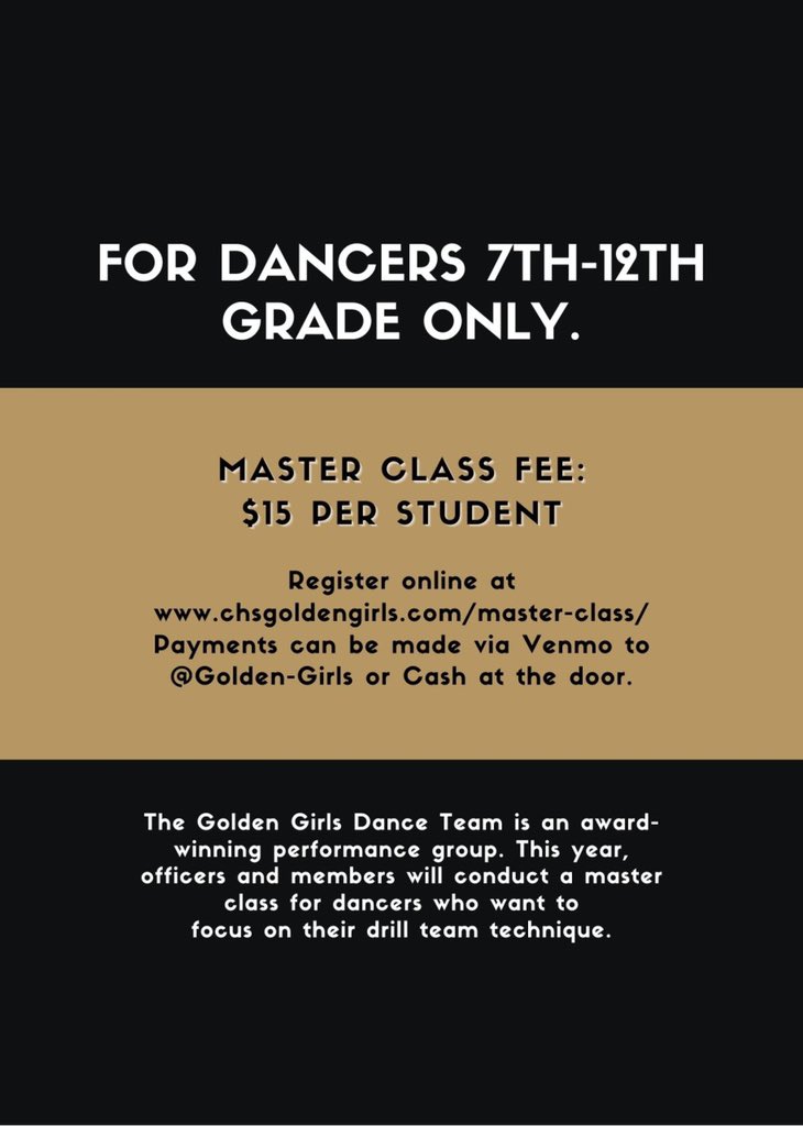 Join us for a Master Class! Register online!