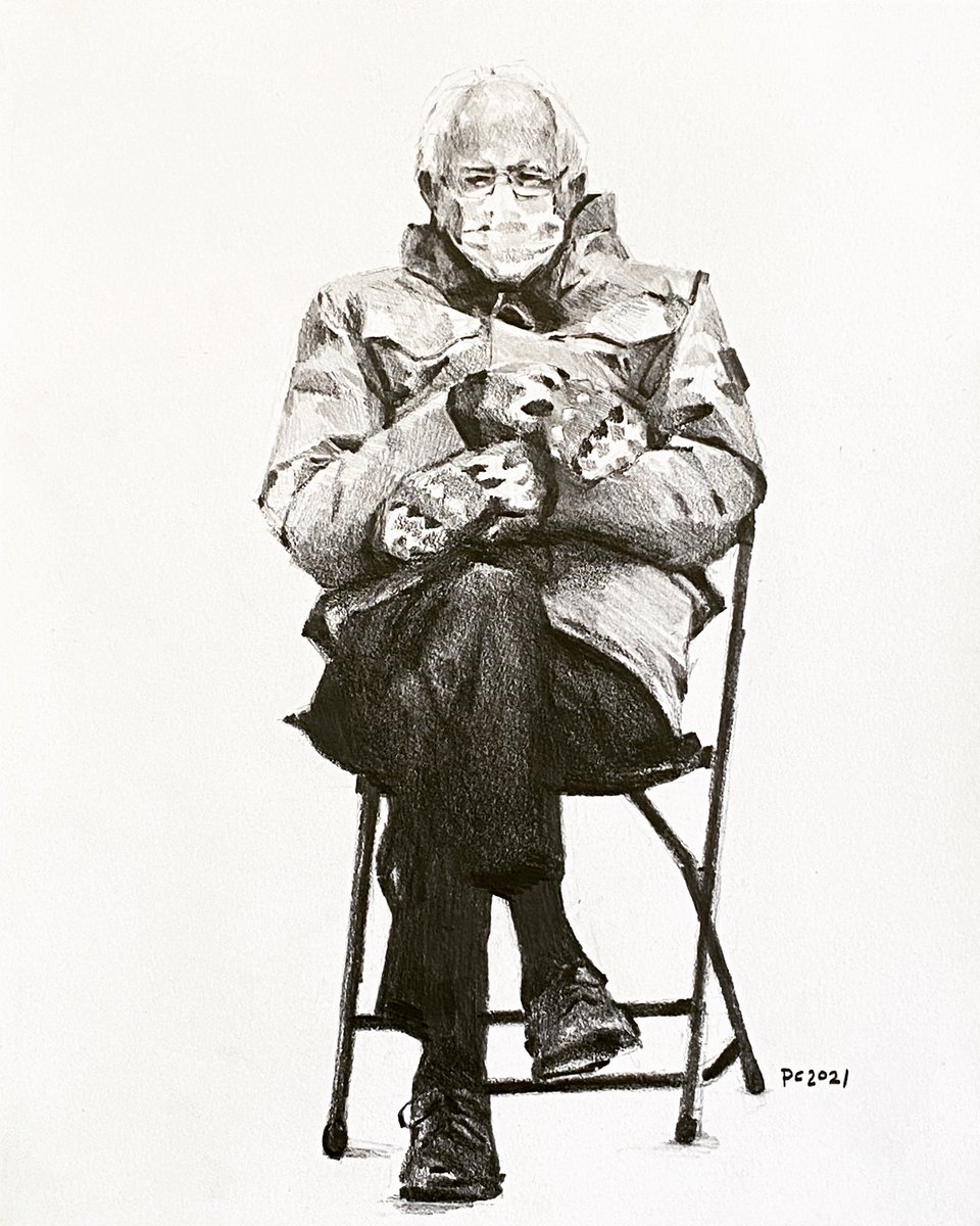 neomitus1's tweet image. Bernie 
Lápiz de grafito sobre papel 
2021
