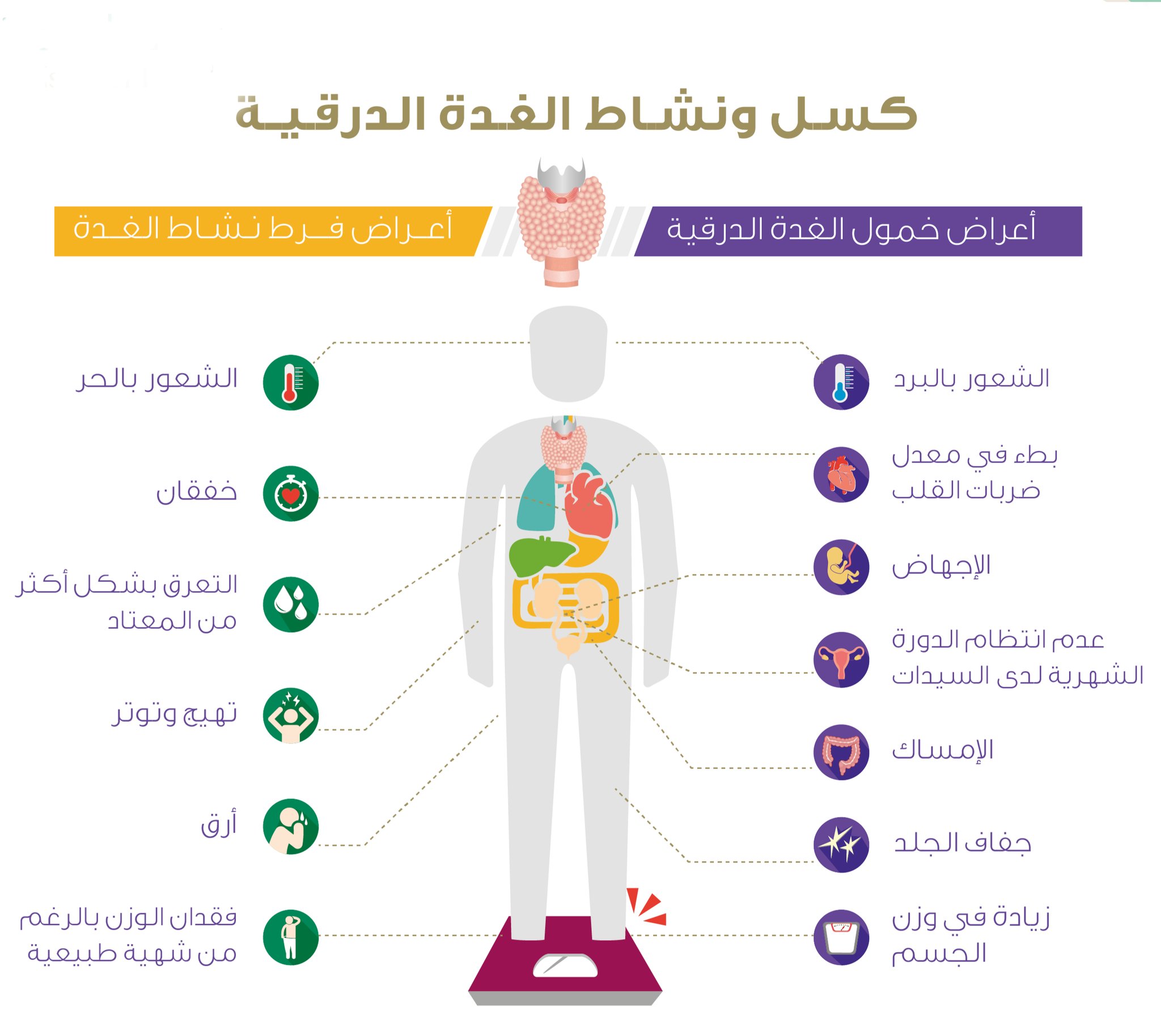 أعراض نشاط الغدة الدرقية