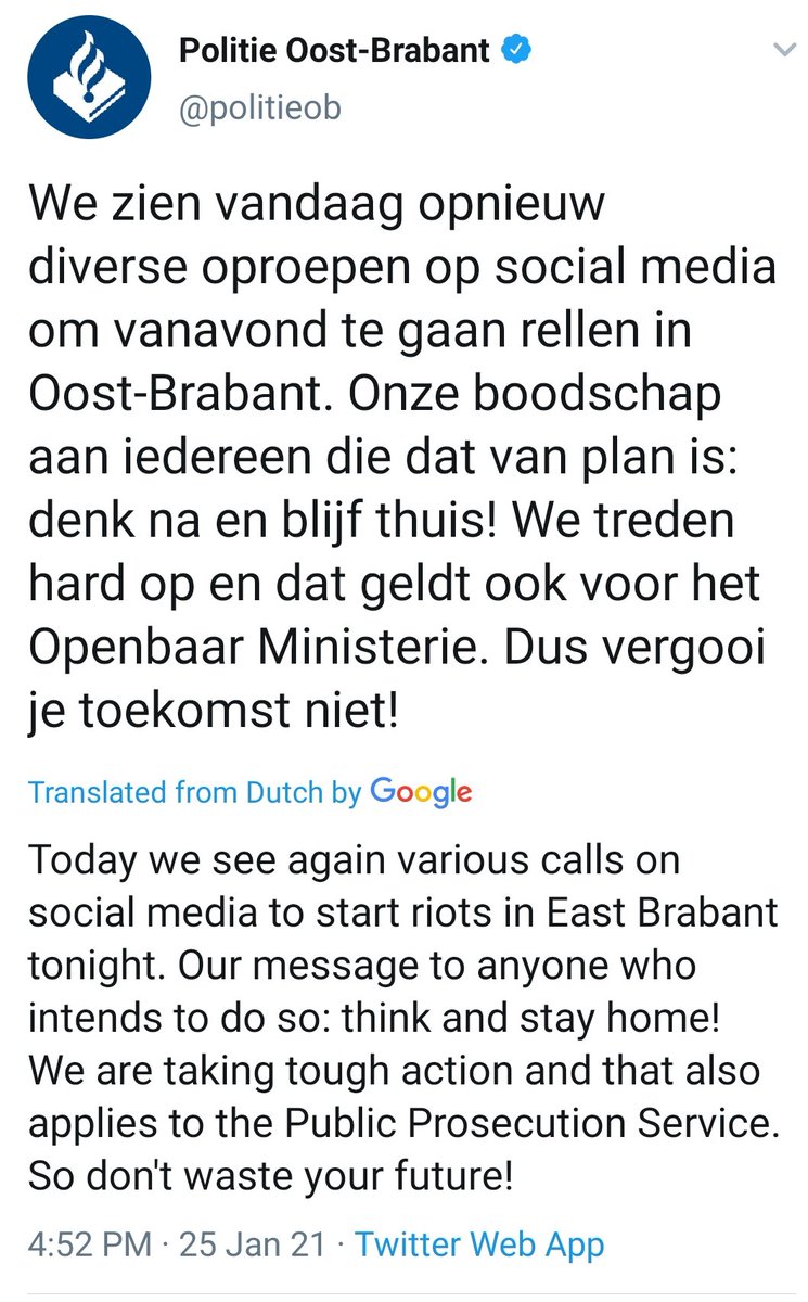 Sto amando tantissimo la trasparenza e la comunicazione chiara e coincisa della polizia locale olandese via Twitter. Sotto la traduzione!  @politieob #Eindhoven