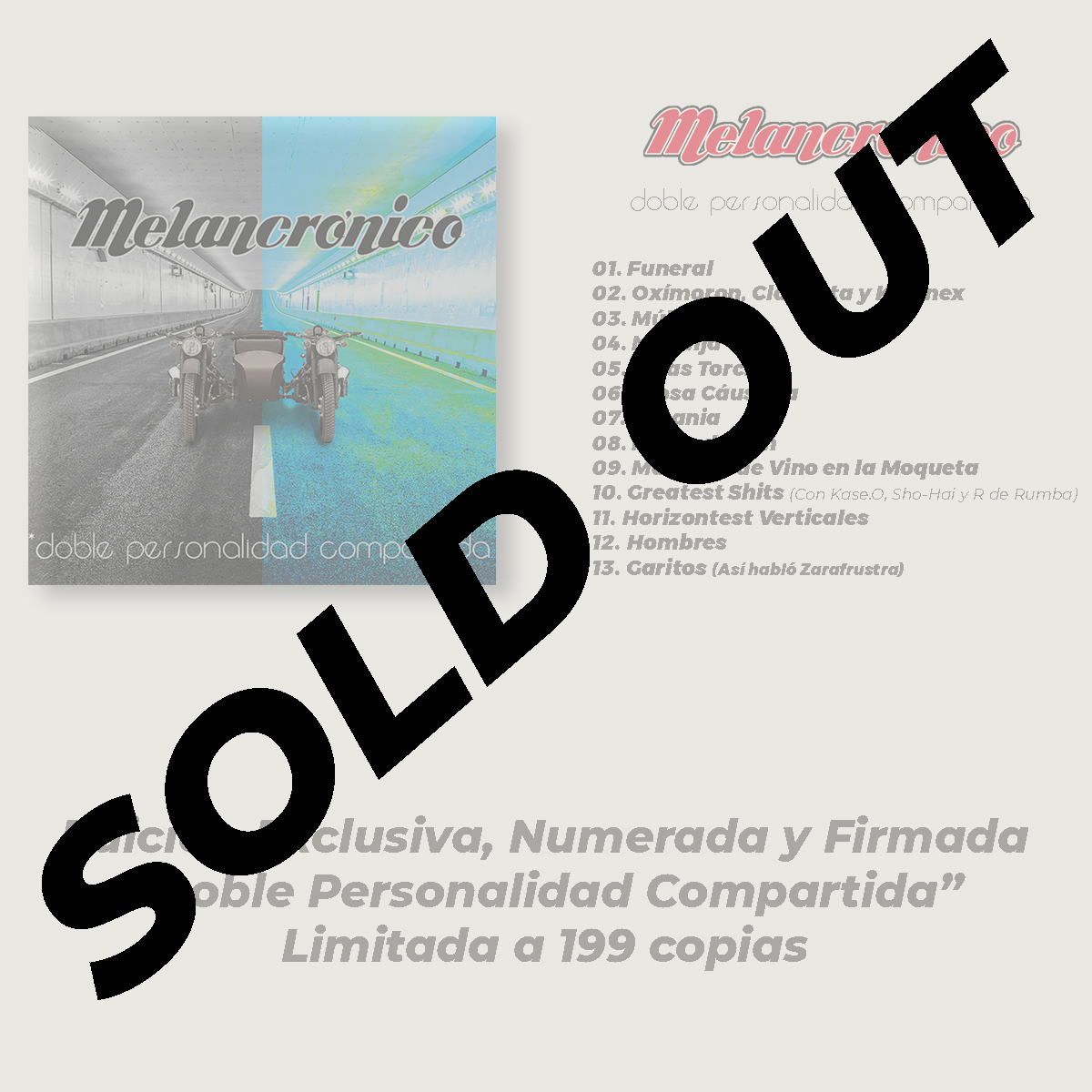 ⚠️ SOLD OUT ⚠️
Edición exclusiva, numerada y firmada de “Doble Personalidad Compartida”.
Limitada a 199 copias.
·
#melancrónico #soldout #melancronico #doblepersonalidadcompartida #exclusiva